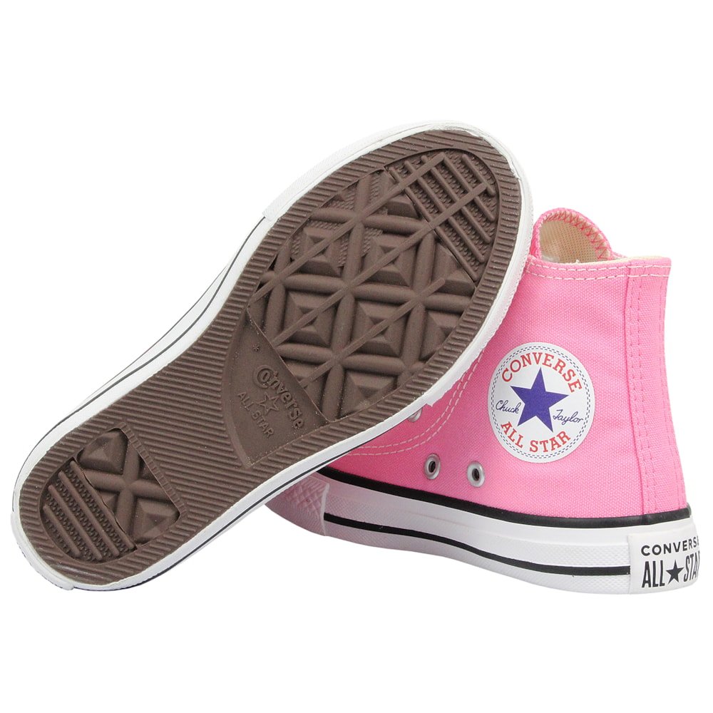 Tênis Converse Chuck Taylor All Star Infantil Hi Rosa Cru Preto Rosa 4