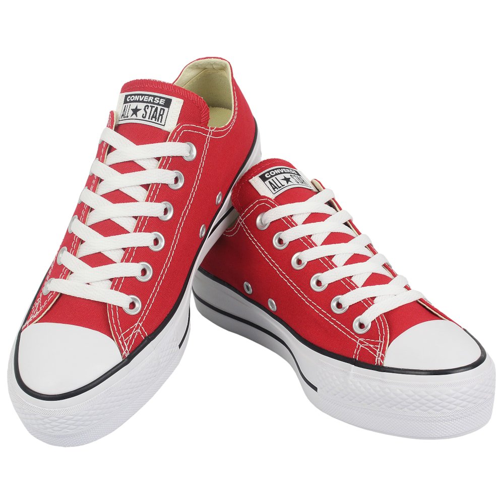 Tênis Converse Chuck Taylor All Star Plataform Vermelho Branco Vermelho 2