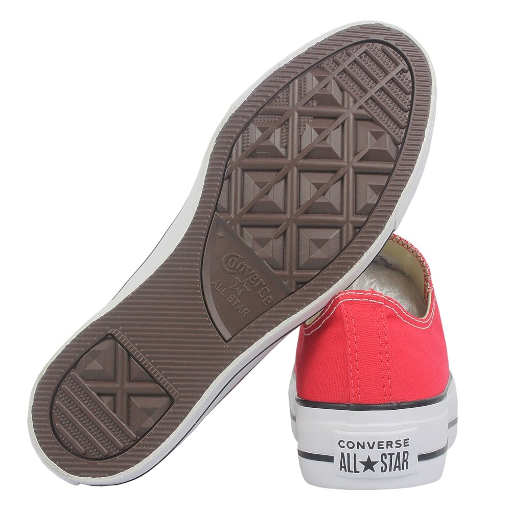 Tênis Converse Chuck Taylor All Star Plataform Vermelho Branco Vermelho 3