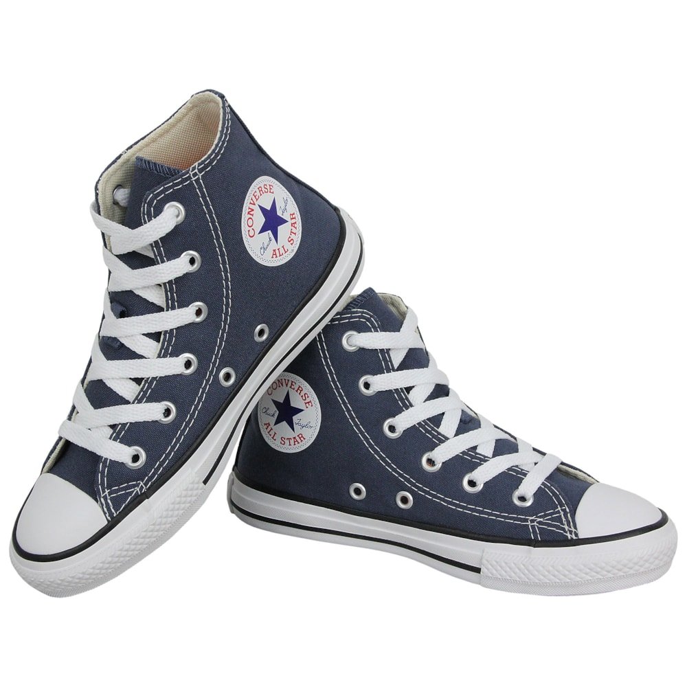 Tênis Converse Chuck Taylor All Star Infantil Hi Marinho Cru Preto Azul 3