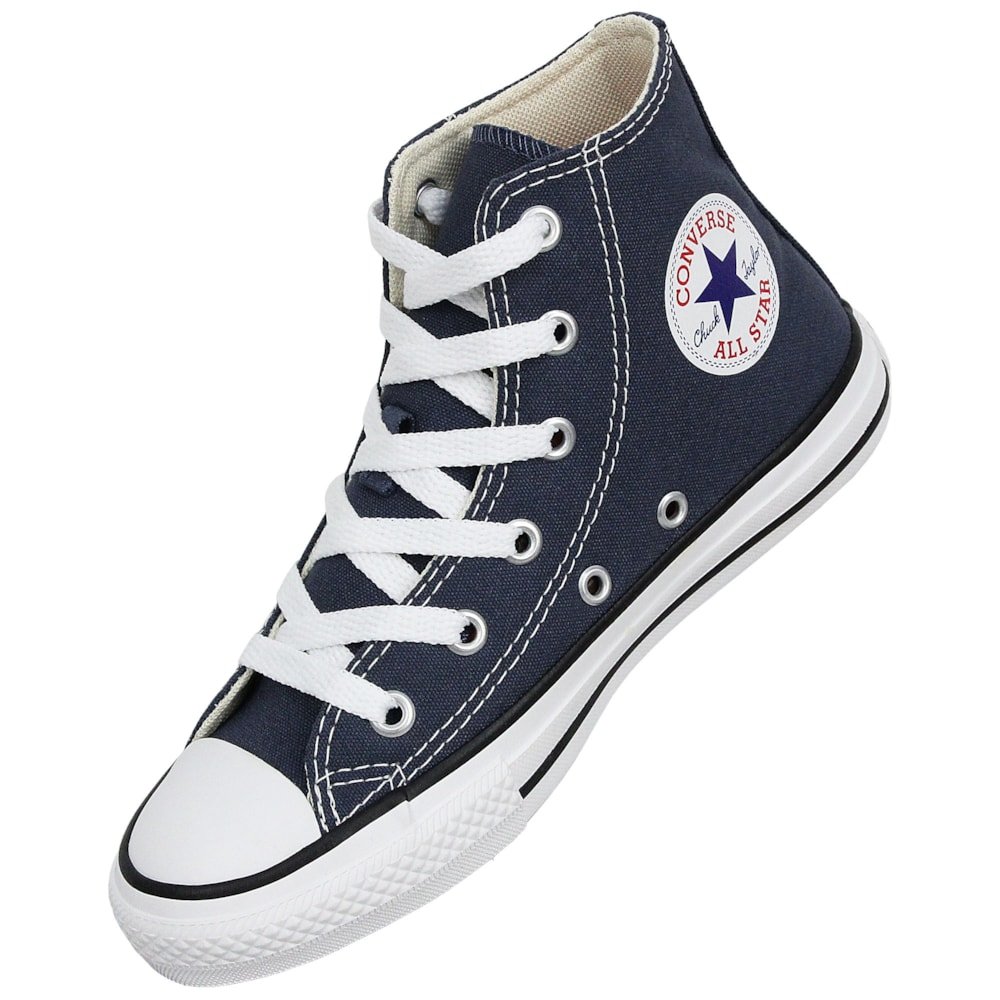 Tênis Converse Chuck Taylor All Star Infantil Hi Marinho Cru Preto Azul 4