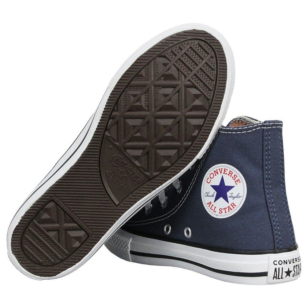 Tênis Converse Chuck Taylor All Star Infantil Hi Marinho Cru Preto Azul 5