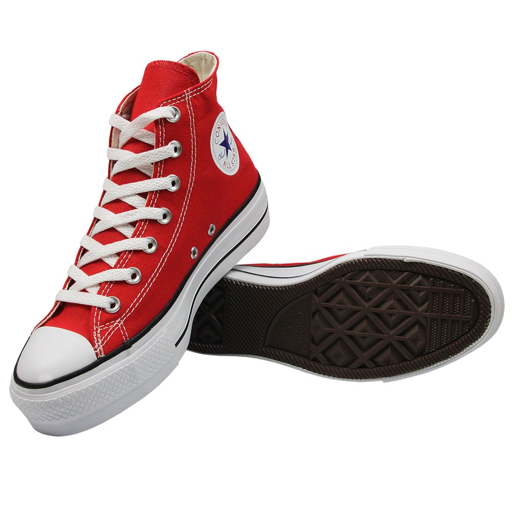 Tênis Converse Chuck Taylor All Star Plataform Hi Vermelho Preto Vermelho 3