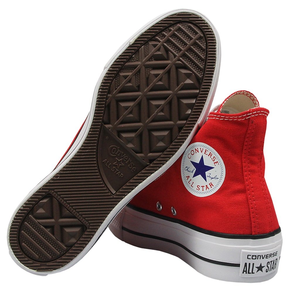 Tênis Converse Chuck Taylor All Star Plataform Hi Vermelho Preto Vermelho 4