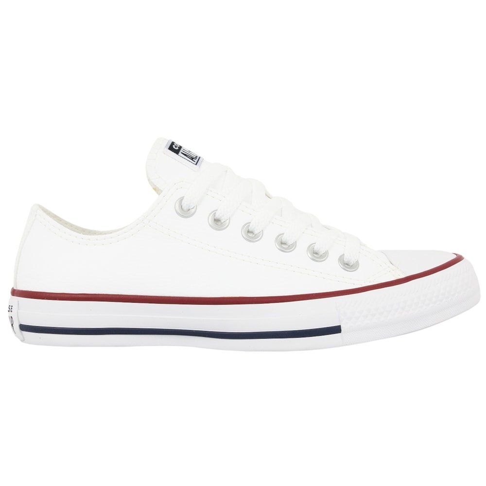 Tênis Converse Chuck Taylor All Star Branco Vermelho Marinho Couro