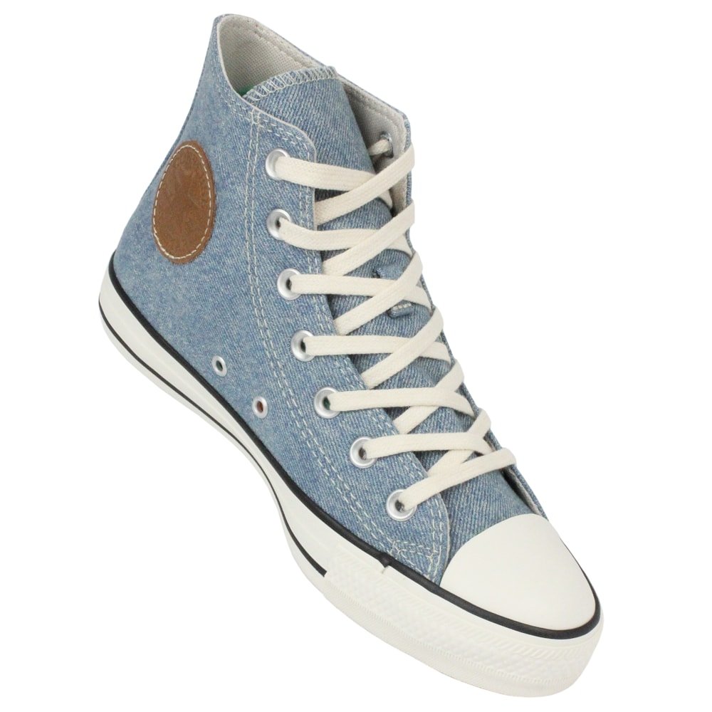 Tênis Converse Chuck Taylor All Star Hi Azul Claro Bege Mel Amêndoa Azul 2