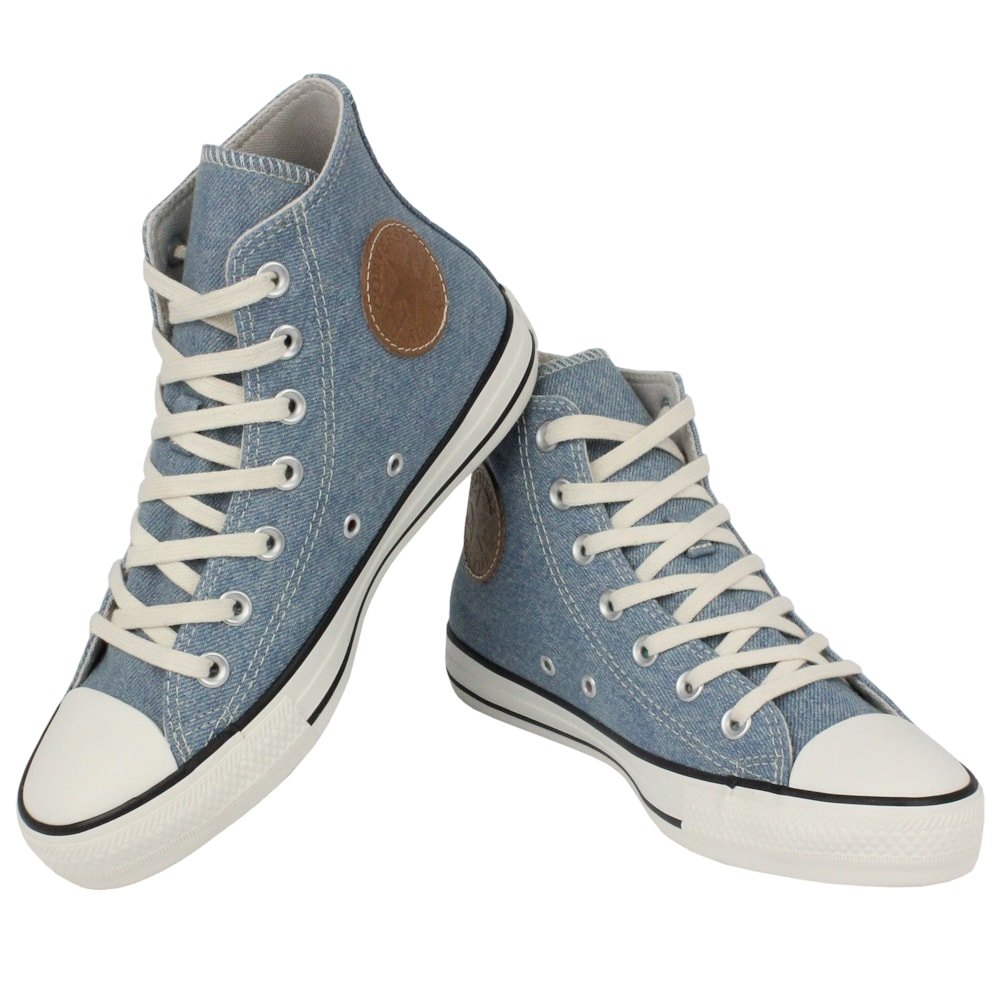 Tênis Converse Chuck Taylor All Star Hi Azul Claro Bege Mel Amêndoa Azul 3