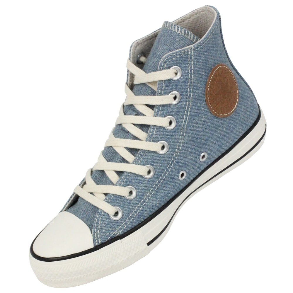 Tênis Converse Chuck Taylor All Star Hi Azul Claro Bege Mel Amêndoa Azul 4