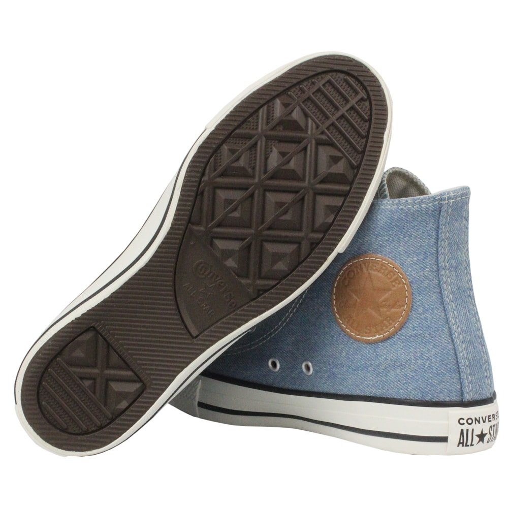 Tênis Converse Chuck Taylor All Star Hi Azul Claro Bege Mel Amêndoa Azul 5