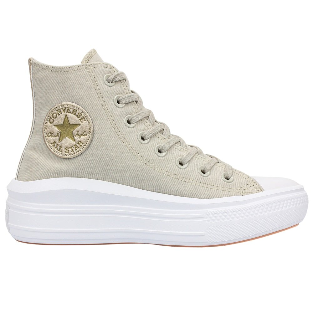 Tênis Converse Chuck Taylor All Star Move Hi Bege Claro Ouro Claro Branco Bege 3
