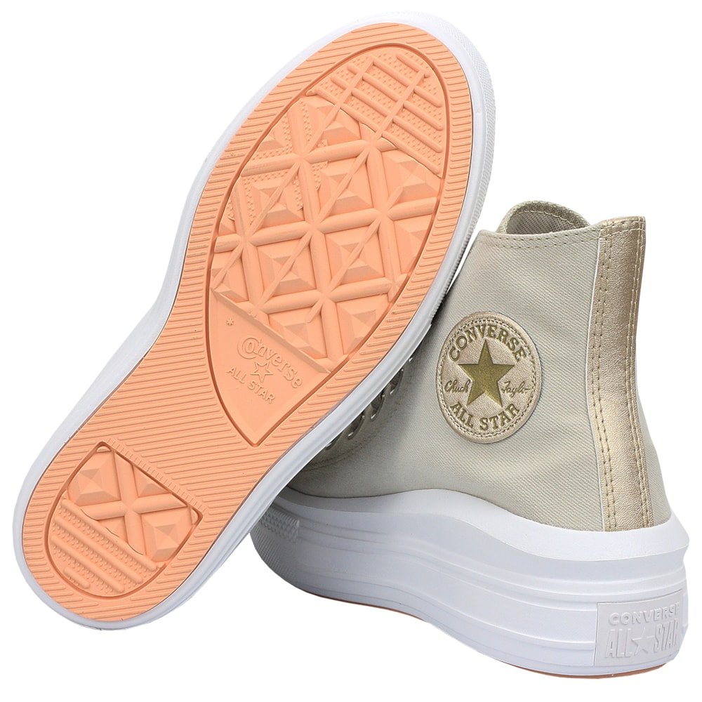 Tênis Converse Chuck Taylor All Star Move Hi Bege Claro Ouro Claro Branco Bege 4