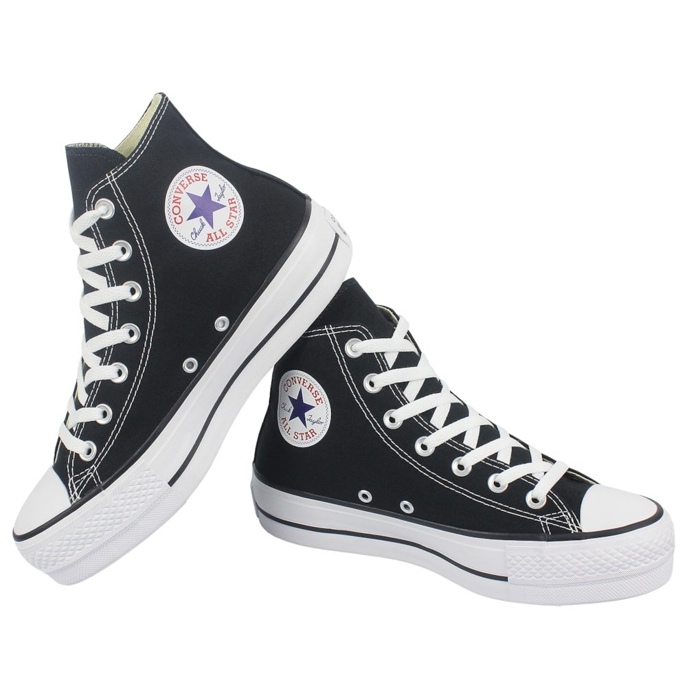 Tênis Converse Chuck Taylor All Star Plataform Hi Preto Branco Preto 2