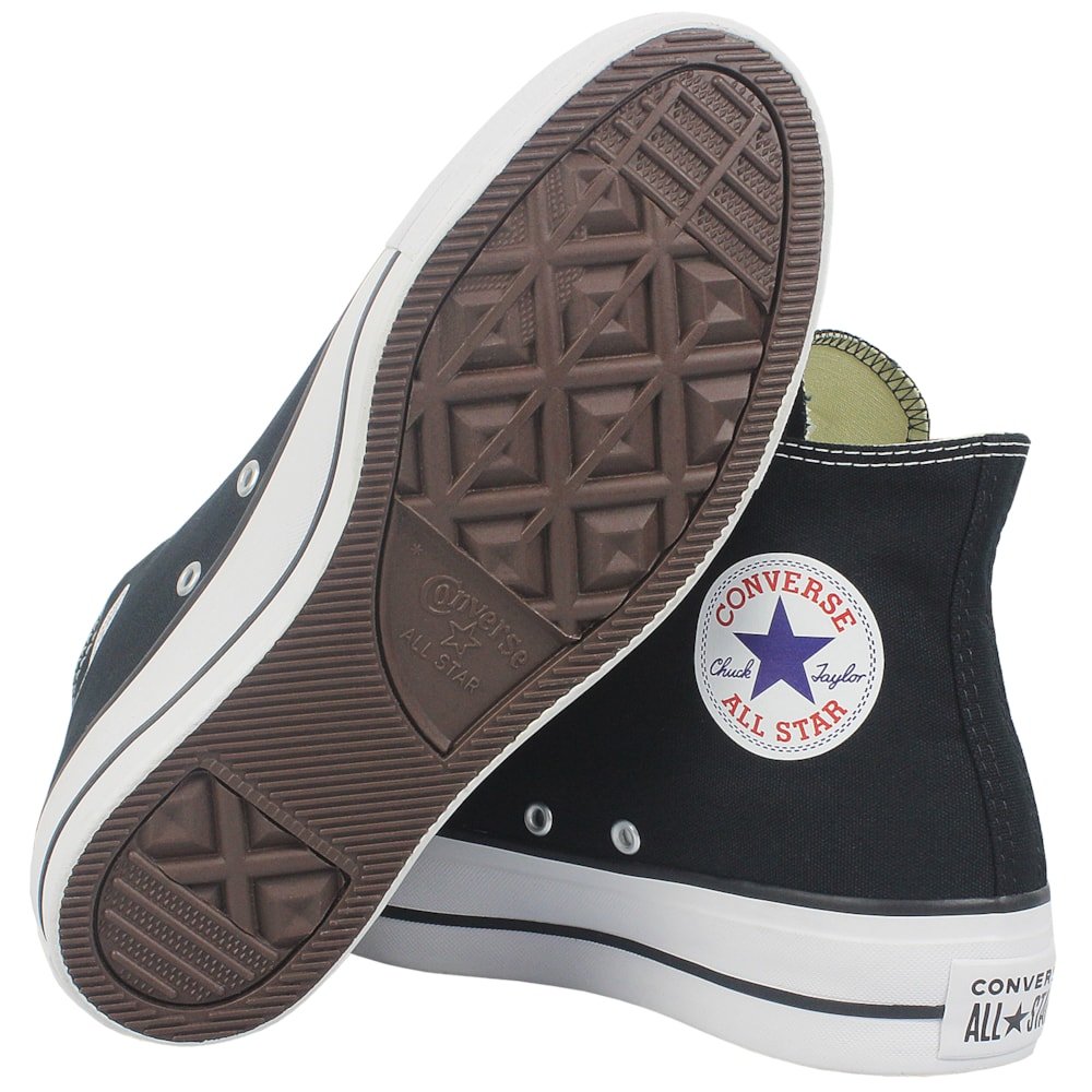 Tênis Converse Chuck Taylor All Star Plataform Hi Preto Branco Preto 4