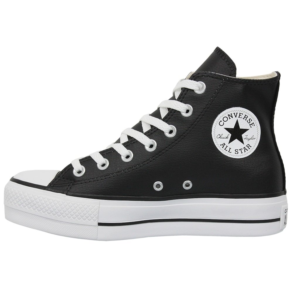 Tênis Converse Chuck Taylor All Star Plataform Hi Preto Branco Preto Preto 2