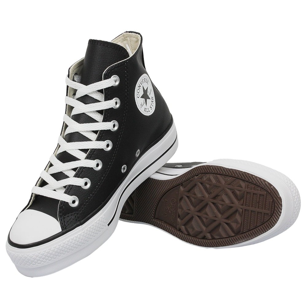 Tênis Converse Chuck Taylor All Star Plataform Hi Preto Branco Preto Preto 3