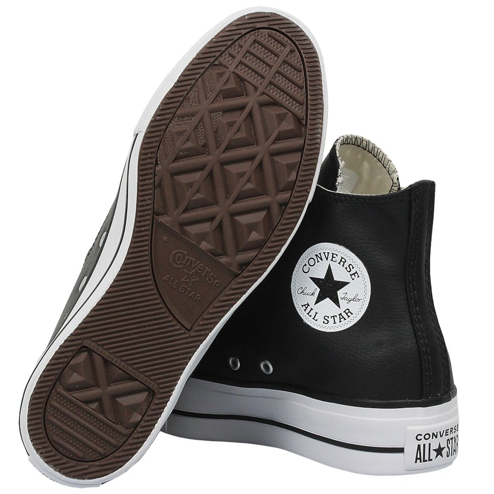 Tênis Converse Chuck Taylor All Star Plataform Hi Preto Branco Preto Preto 4