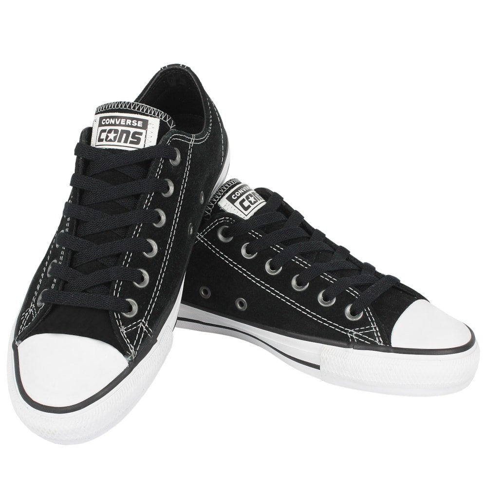Tênis Converse Chuck Taylor Skate Pro Camurça Preto Preto Branco Preto 2