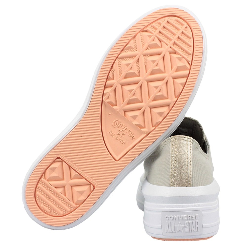 Tênis Converse Chuck Taylor All Star Move Bege Claro Ouro Claro Branco Bege 4