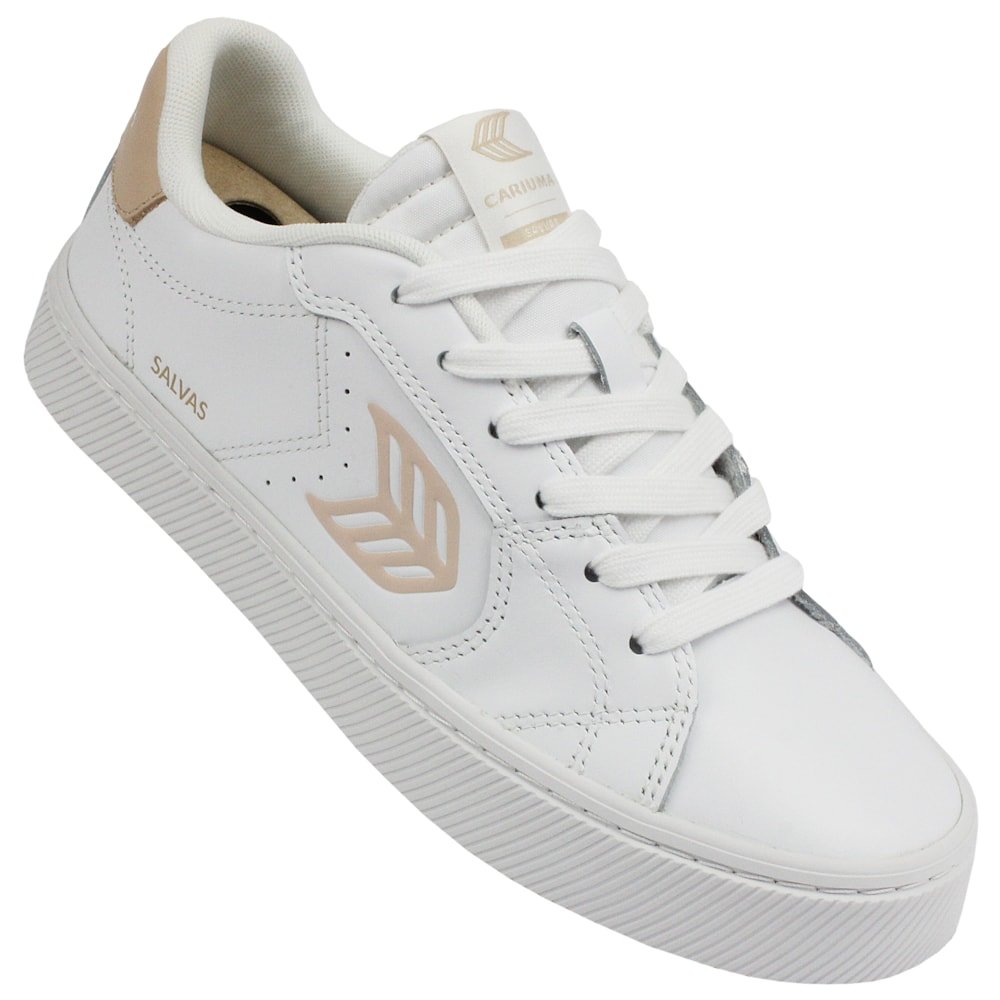 Tênis Cariuma Salvas White Leather Shifting Sand Logo Importado Branco 2