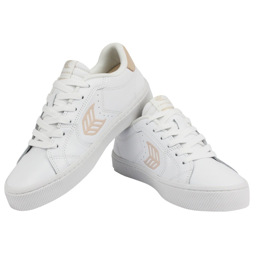 Tênis Cariuma Salvas White Leather Shifting Sand Logo Importado Branco 3