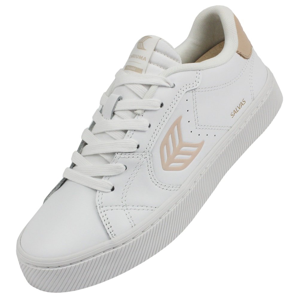 Tênis Cariuma Salvas White Leather Shifting Sand Logo Importado Branco 4