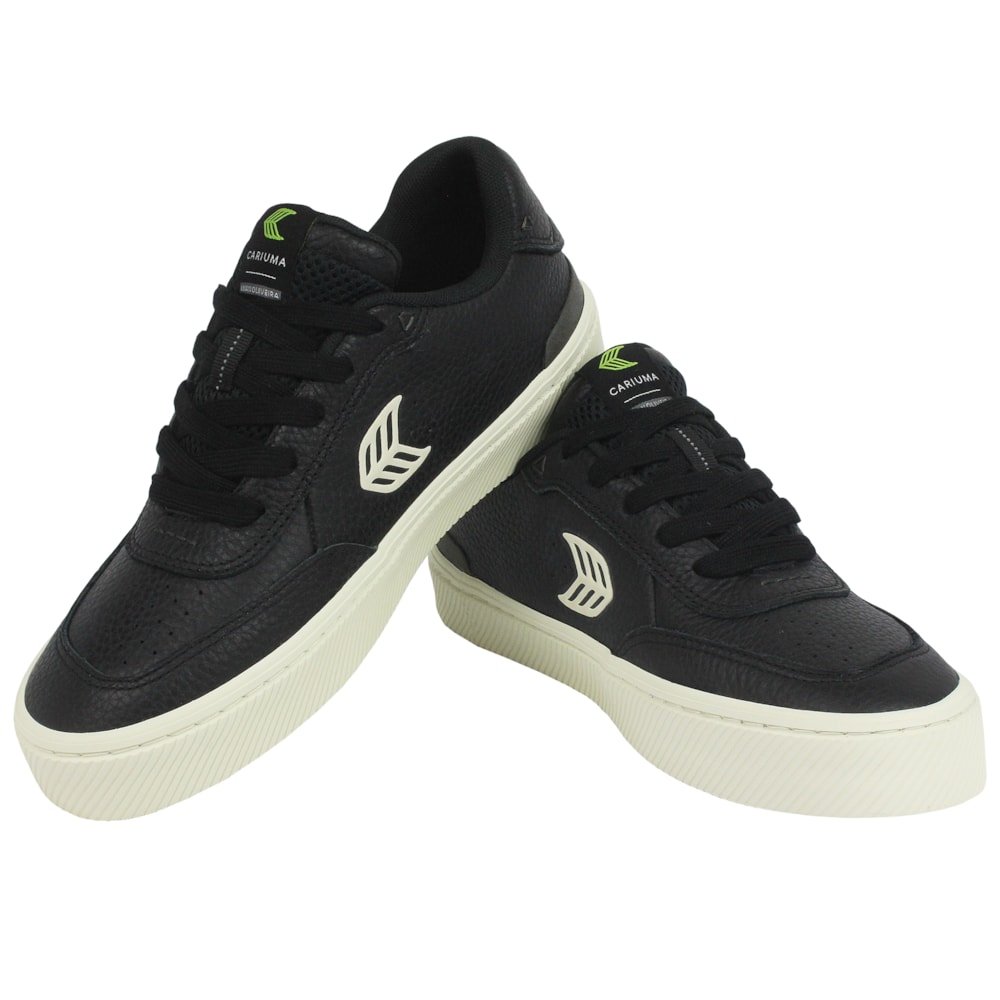 Tênis Cariuma Luan Pro Black Premium Leather Ivory Logo Importado Preto 3