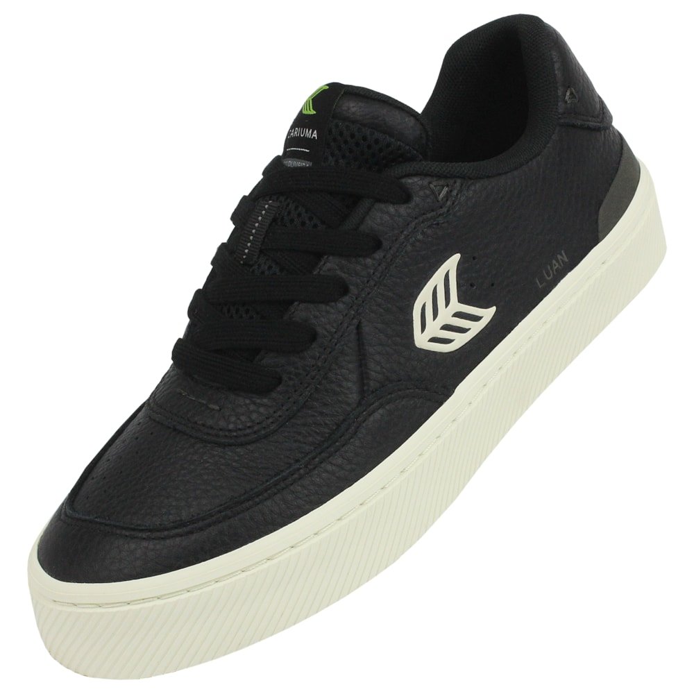 Tênis Cariuma Luan Pro Black Premium Leather Ivory Logo Importado Preto 4