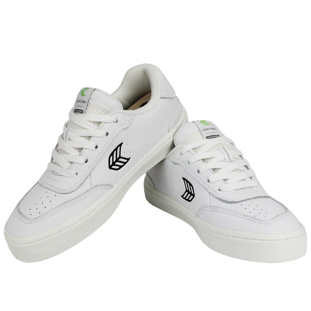Tênis Cariuma Luan Pro White Premium Leather Black Logo Importado Branco 3