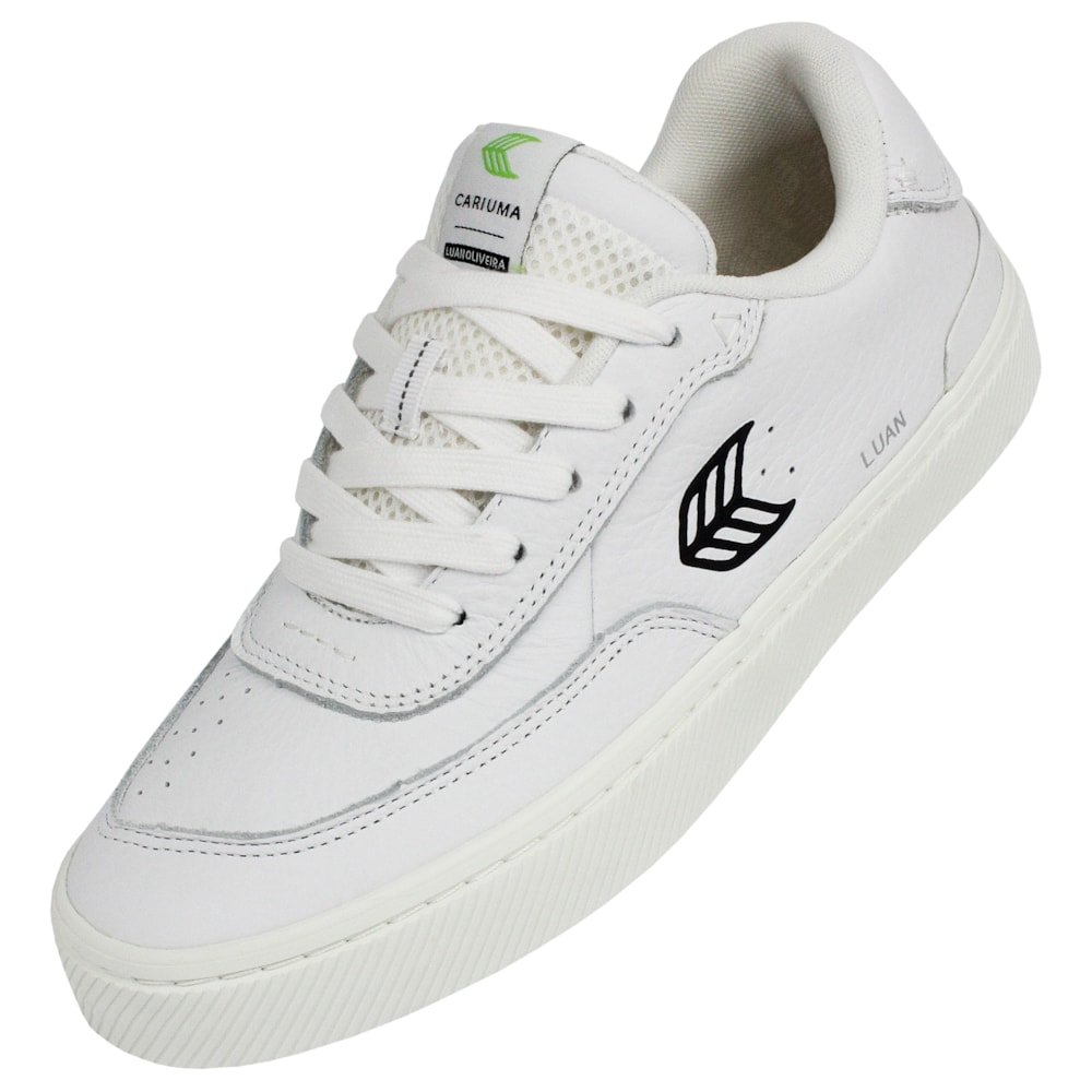 Tênis Cariuma Luan Pro White Premium Leather Black Logo Importado Branco 4
