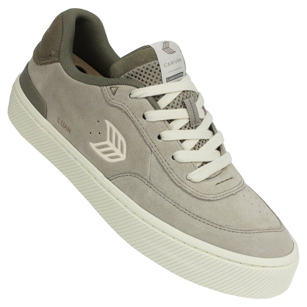 Tênis Cariuma Luan Pro Plaza Taupe Suede Ivory Logo Importado Bege 2
