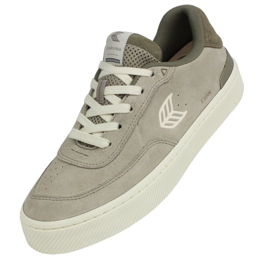 Tênis Cariuma Luan Pro Plaza Taupe Suede Ivory Logo Importado Bege 4