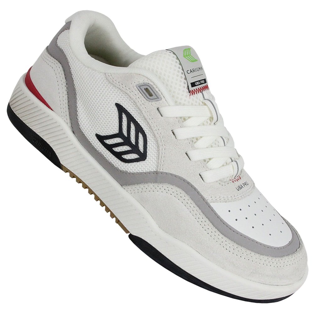 Tênis Cariuma UBA Pro Skate White Suede Off White Red Branco 2