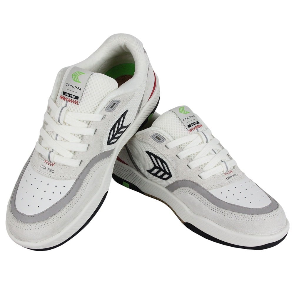 Tênis Cariuma UBA Pro Skate White Suede Off White Red Branco 3