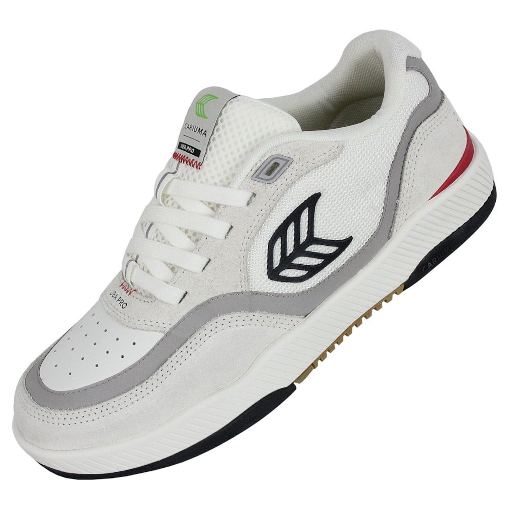 Tênis Cariuma UBA Pro Skate White Suede Off White Red Branco 4