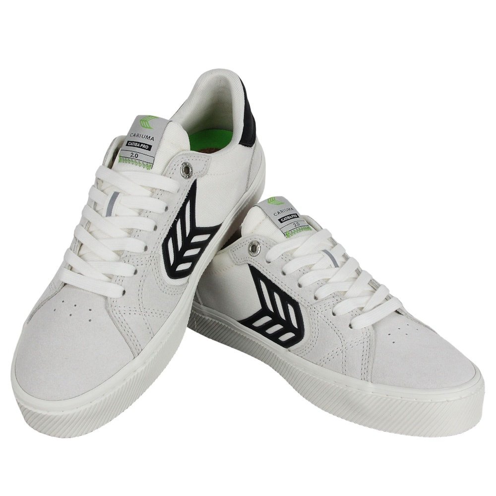 Tênis Cariuma Catiba Pro 2.0 Skate White Suede Off White Black Branco 3