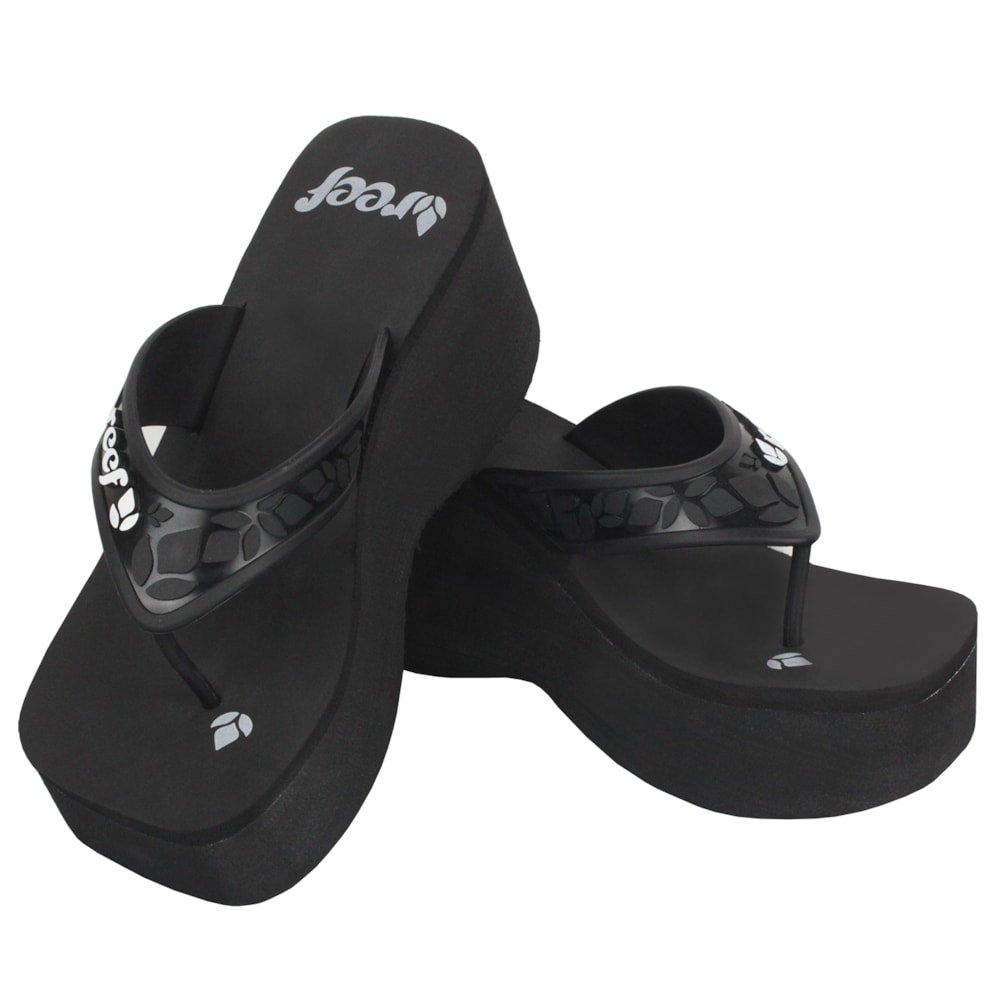 Chinelo Reef Liv Screen Jet Black Preto 2
