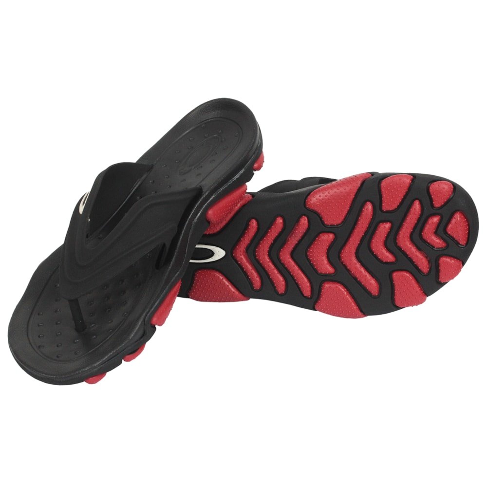 Chinelo Oakley Titan Black Red Preto 3