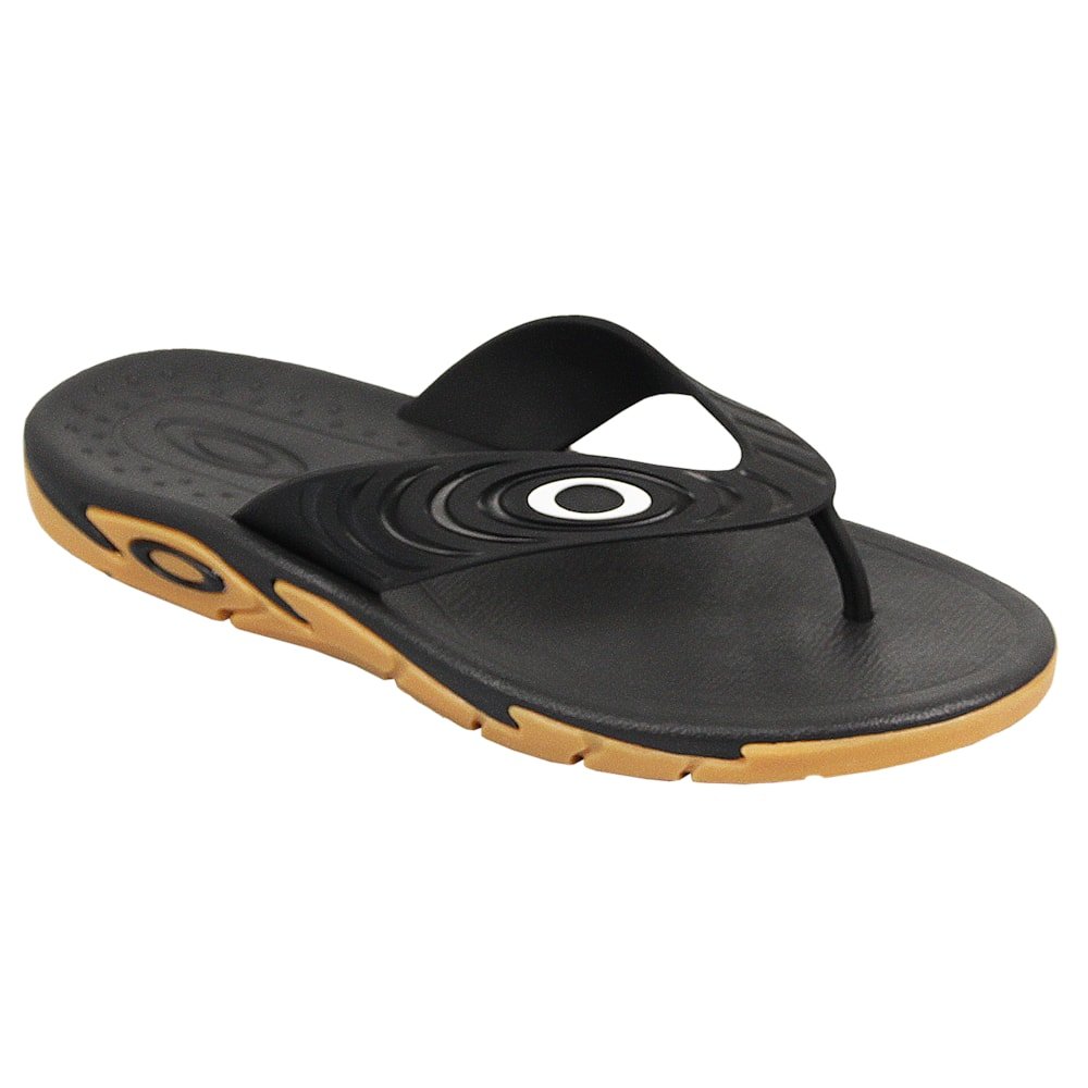 Chinelo Oakley Crowd Black Gum Preto 2