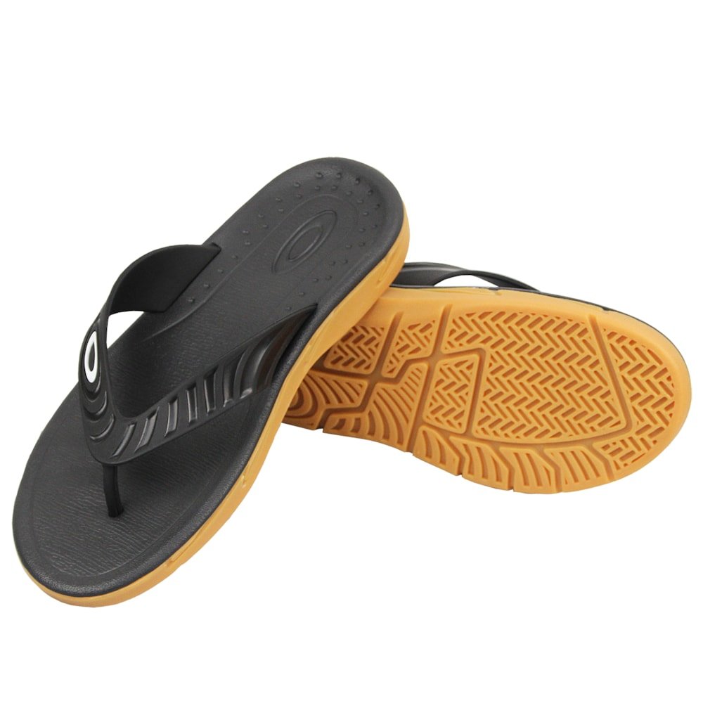 Chinelo Oakley Crowd Black Gum Preto 3