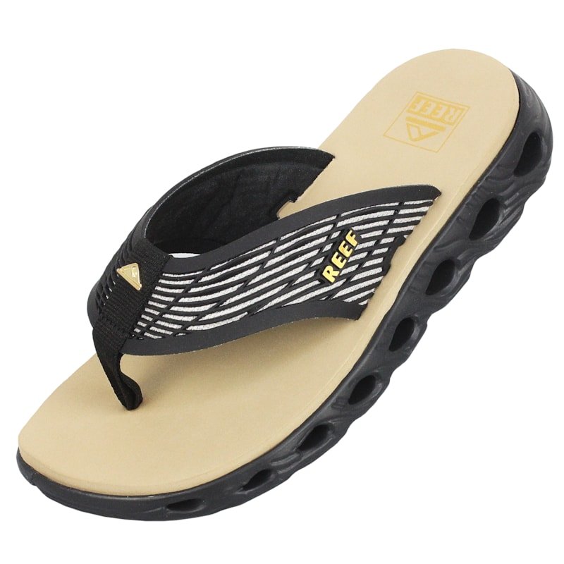 Chinelo Reef Vision Black Tan Preto 4