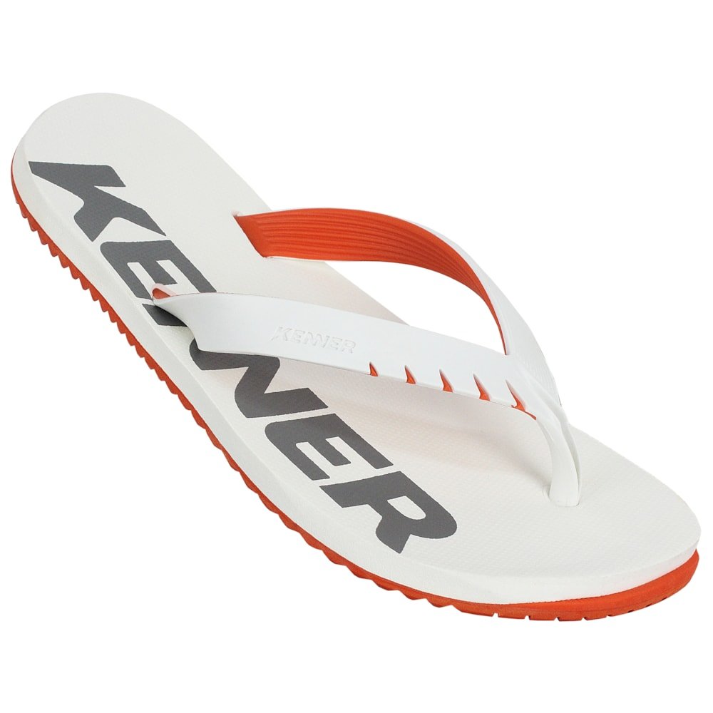 Chinelo Kenner Red Laranja Branco Branco 2