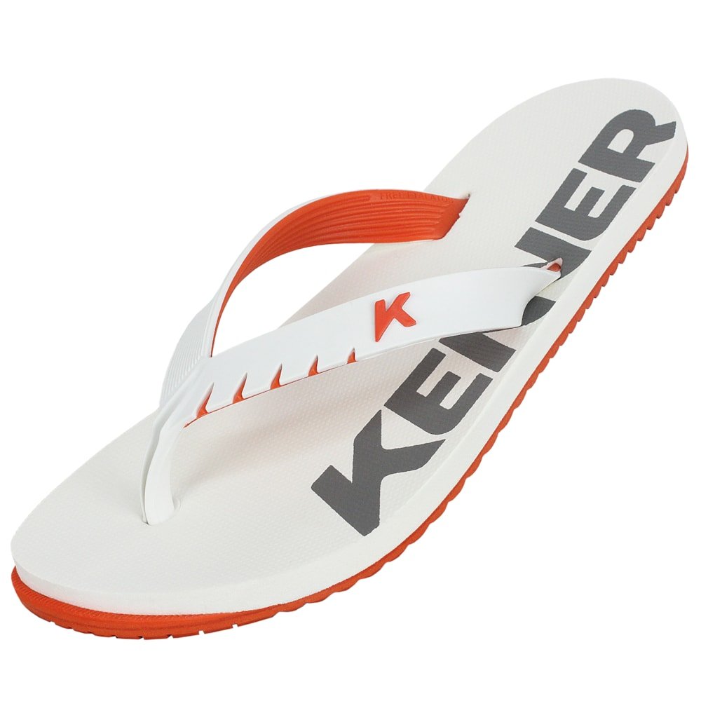 Chinelo Kenner Red Laranja Branco Branco 4