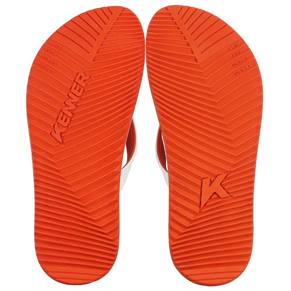 Chinelo Kenner Red Laranja Branco Branco 5