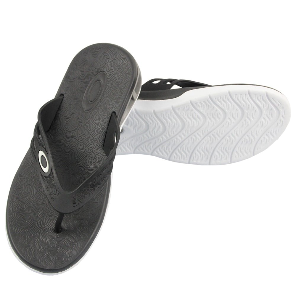 Chinelo Oakley Killer Point II White Black Preto 3