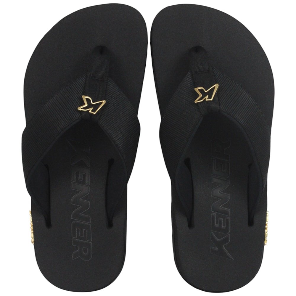 Chinelo Kenner Kivah Gold Preto
