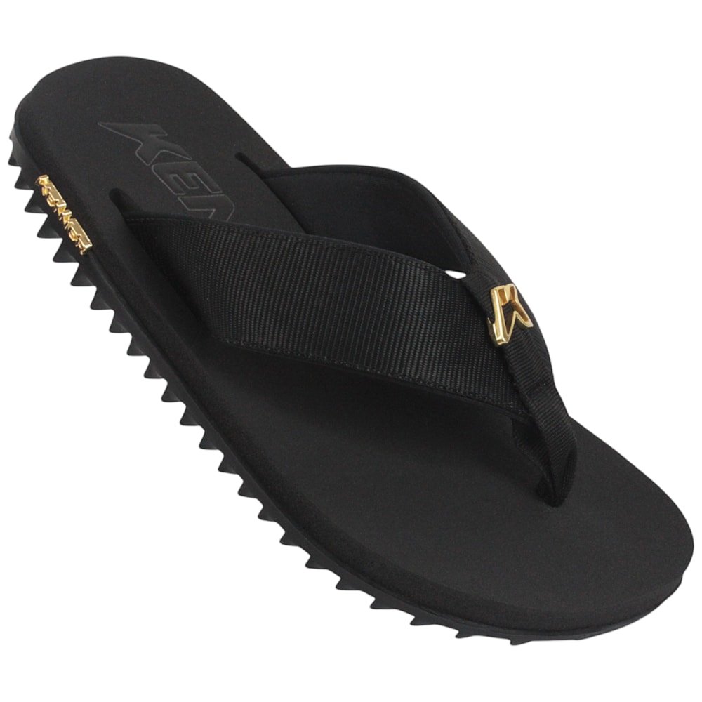 Chinelo Kenner Kivah Gold Preto Preto 2