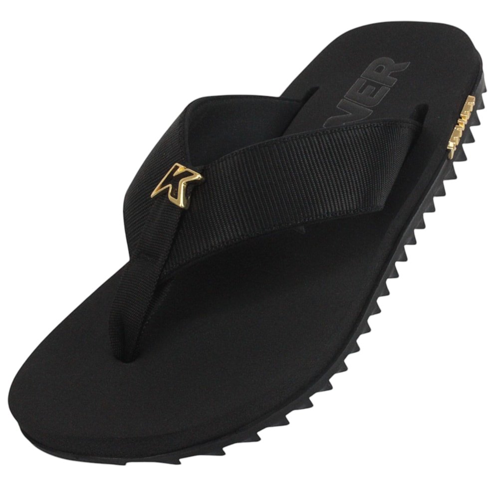 Chinelo Kenner Kivah Gold Preto Preto 4
