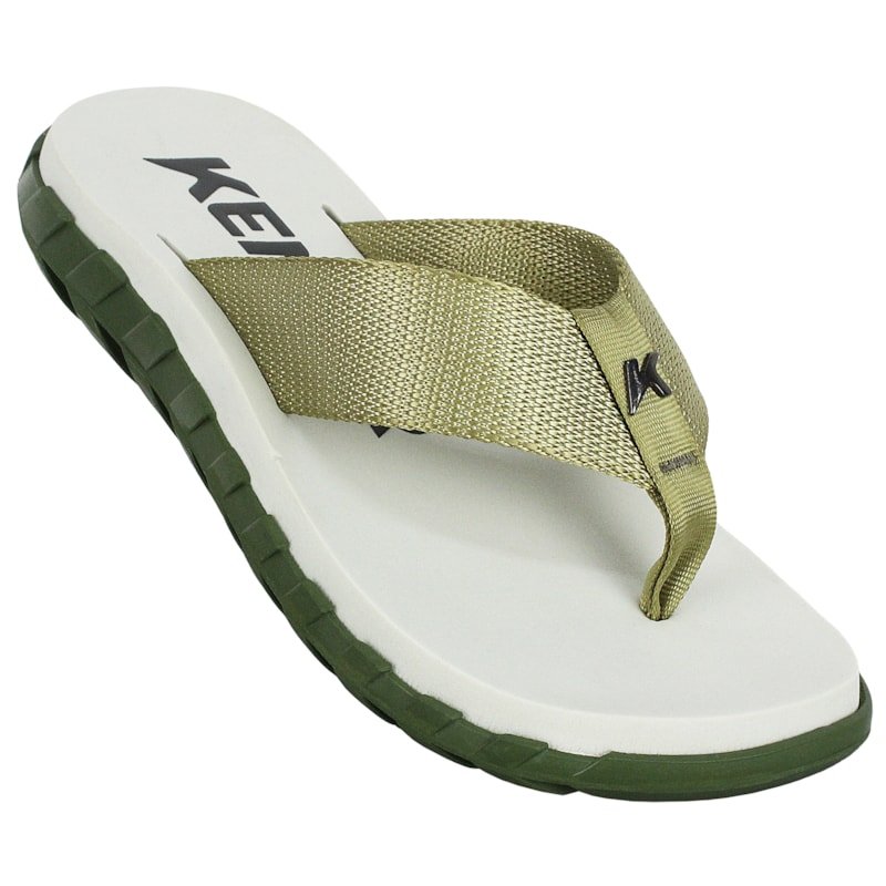 Chinelo Kenner Megah Verde Militar Baunilha Caqui Branco 2