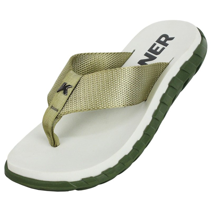 Chinelo Kenner Megah Verde Militar Baunilha Caqui Branco 4
