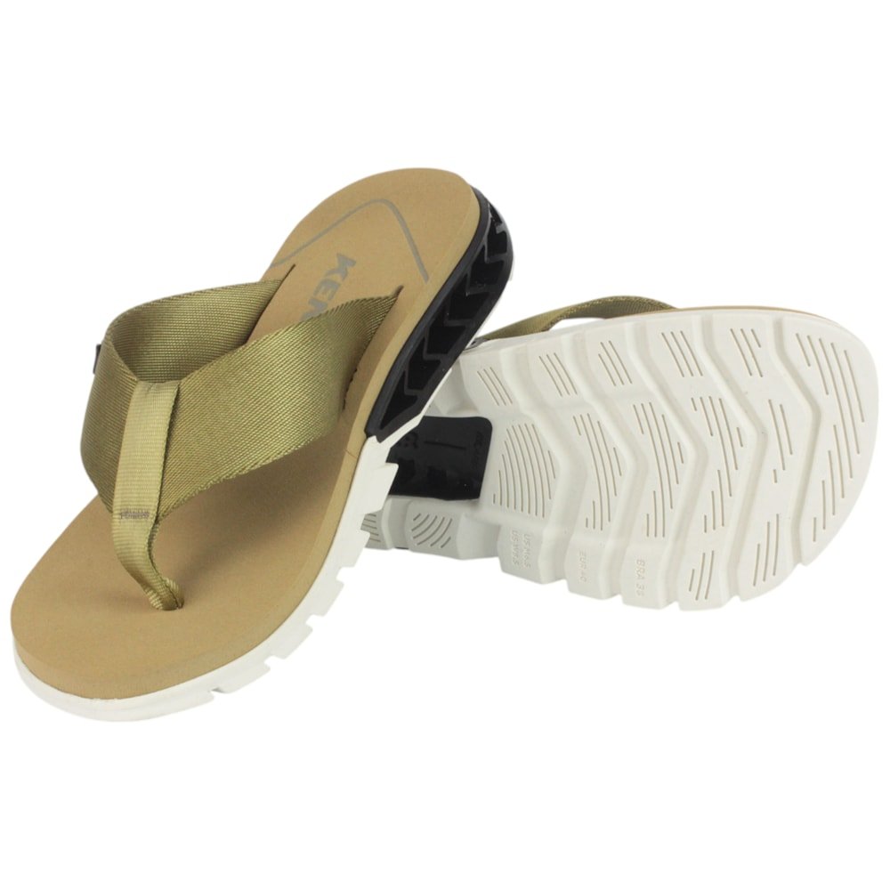 Chinelo Kenner Rakka Baunilha Preto Caqui Bege 3